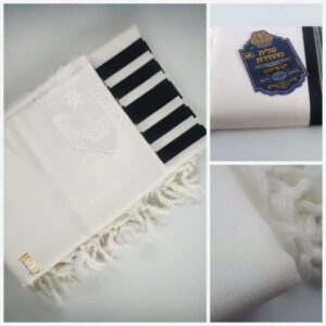 טלית לחתנים דגם פרימיום צבע שחור